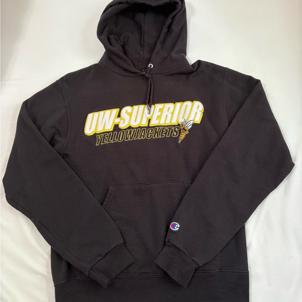 Champion Black Hoodie - UW-Superior Yellowjackets